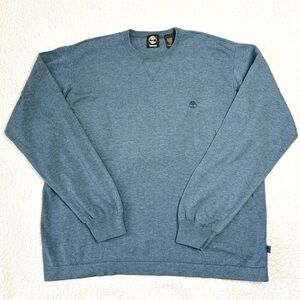 Timberland Sweater Men's Size 2XL Blue Cotton Knit Sweater Crew Neck Outdoor